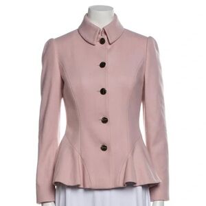 NWT Ted Baker Pink Wool Peplum Coat